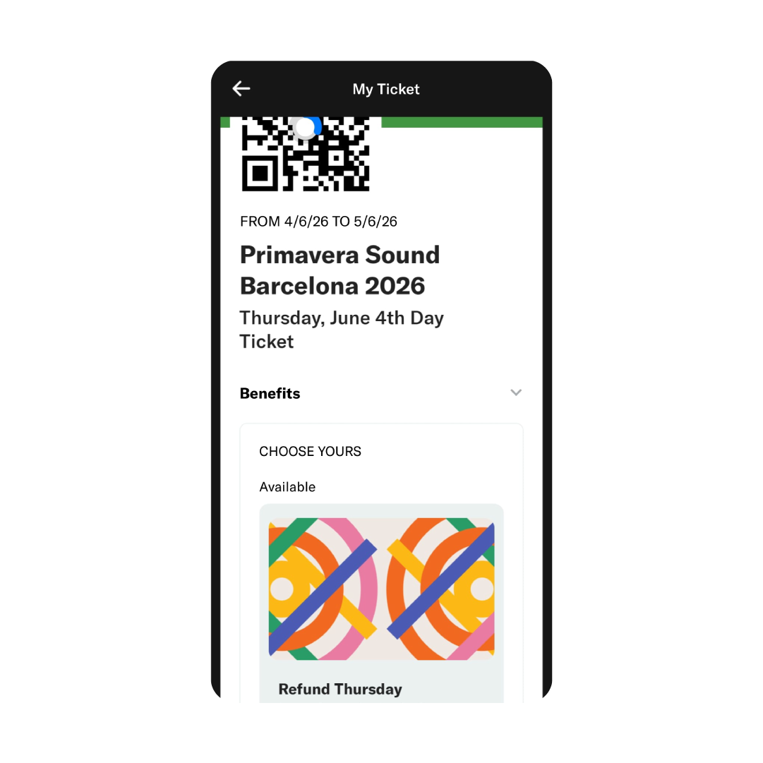 Thursday Primavera Primavera Sound Barcelona 2026 Thursday's Day Ticket Refund